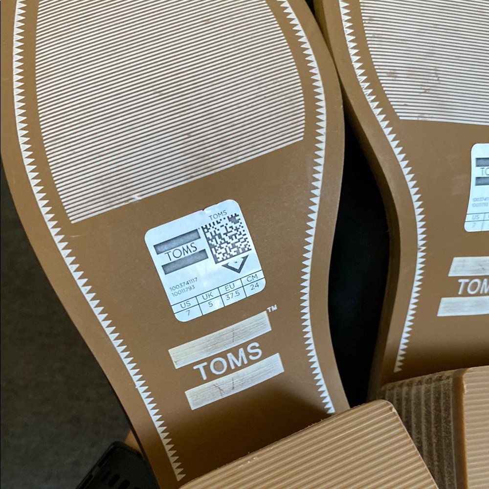 TOMS Leila Black Leather Slingback Mules size 7 - Picture 6 of 12